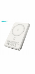 BWOO Powerbanka BWOO P82 BO 10000mah 15w bezdrátové nabíjení světle šedá
