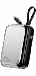4smarts Powerbanka Powerbank 4smarts Pocket 10000mAh 30W s vestavěným USB-C kabelem 15cm stříbrná