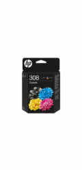 HP 308 - 2-balení - cerná, azurová, purpurová, žlutá - originální - inkoustová cartridge - pro ENVY 6110e, 6120e, 6130e, 6520e, 6530e