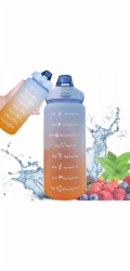 ExtraLink EXTRALINK MOTIVAČNÍ LÁHEV LÁHEV NA VODU 2000ML MODRO-ORANŽOVÁ BUT-993