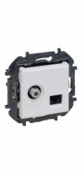 Legrand Niloe Step Gn TV zásuvka typ f hvězdicový typ 1,5 dB + RJ45 kat. 6 UTP - bílá 863177B