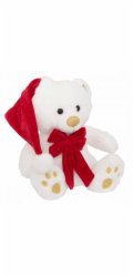 Atmosphera Plyšový medvídek s čepicí Santa Clause, 25 cm