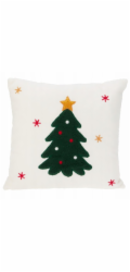Home Styling Collection Dekorativní polštářek , vánoční vzor, bílý 44 x 44 cm