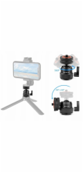 Puluz Kulová hlava pro 3D kameru/videokameru, závit 1/4", 2x ISO patka, do 3 kg Puluz / Pu1057b