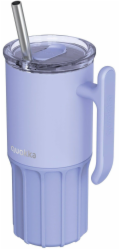 Quokka Quokka Umi - Termohrnek z nerezové oceli s brčkem a silikonovým dnem o objemu 720 ml (levandulová)
