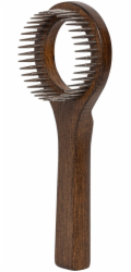 Barry King Exkluzivní prstencový hřeben pro zvířata, bukové dřevo, ocel, rozměry: 8,1 x 20,6 cm