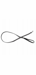 BarryKing Kožené vodítko pro psy , černé/černé, střední délka, 20 mm/120 cm