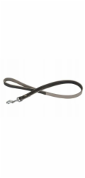 BarryKing Kožená šňůrka na krk , M: 25 mm / 100 cm, černá/šedá