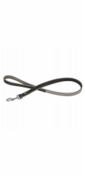 BarryKing Kožené vodítko , S: 20 mm / 100 cm, černé/šedé