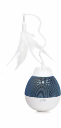 Catit Pixi Spinner, hračka na krmení s peřím, pro kočky, bílá/šedá, 8,5 x 24 cm