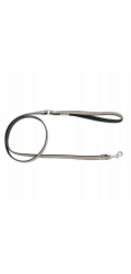 BarryKing Kožené vodítko pro psy , šedo-černé, střední délka, 20 mm/120 cm