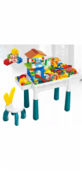 LeanToys Stavebnice 197 dílků + stůl a židle