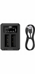JJC Nabíječka fotoaparátu s dvojitým USB portem pro 2x dobíjecí baterie Olympus BLS-1, BLS-5, BLS-50 / DCH-BLS5TC