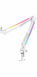 Fifine BM38W rovný stolní mikrofonní stojan, bílý, RGB