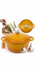 Atusa Litinový hrnec HAGE smaltovaný 24 cm 4 l, hořčice [kód produktu: DQ24-mustard]