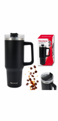 Klausberg Velký termohrnek s brčkem na vodu do auta 1100ml KLAUSBERG KB-7942 Černý