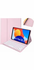 4kom.pl Pouzdro s magnetickou Bluetooth klávesnicí pro Xiaomi Redmi Pad SE 8.7 2024, růžové
