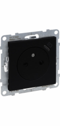 Legrand SUNO - Plochá zásuvka 2P+Z - 16 A - s USB typu C - 1,5 A - automatické svorky - s krytkou, Černá - Legrand 721489 himp