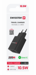 Swissten Síťový Adaptér Smart Ic 2X Usb 2,1A Power Černý