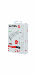 Swissten Síťový Adaptér Smart Ic 2X Usb 2,1A Power + Datový Kabel Usb / Lightning 1,2 M Bílý