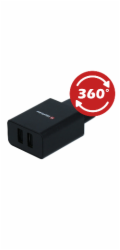 Swissten Síťový Adaptér Smart Ic 2X Usb 2,1A Power + Datový Kabel Usb / Type C 1,2 M Černý