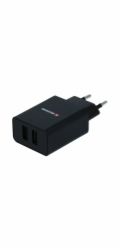 Swissten Síťový Adaptér Smart Ic 2X Usb 2,1A Power + Datový Kabel Usb / Micro Usb 1,2 M Černý