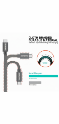 Swissten Datový Kabel Textile USB-C / USB-C 1,2 M Šedý