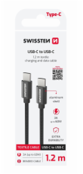Swissten Datový Kabel Textile USB-C / USB-C 1,2 M Černý