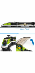 LEGO 60337 City Personen-Schnellzug (Set mit ferngesteuertem Zug mit Scheinwerfern, 2 Wagen und 24 Schienen-Elementen)