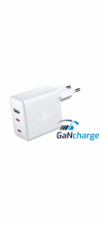 Swissten Síťový Adaptér GaN 2x USB-C + 1x USB 70W PD Bilý