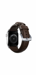 Nomad Řemínek NOMAD Tradiční kožený hnědý 42mm / 44mm konektor stříbrný