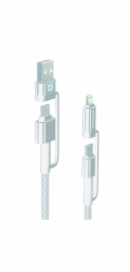 Swissten Datový kabel KEVLAR 4in1 3A 1,5 M ANTRACIT
