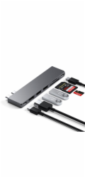 Satechi USB HUB Satechi Pro Hub Slim - hliníkový hub s dvojitým USB-C pro MacBook (USB 4, HDMI, 2x USB-A, SD/microSD, USB-C) (vesmírně šedý)