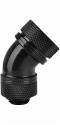 Thermaltake PETG Pacific úhlový konektor 45° 1/4 x 16 mm černý (CL-W096-CA00BL-A)