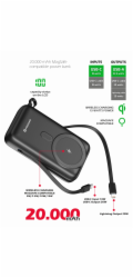Swissten power bank 20000 mah pd 20w s integrovanými kabely  usb-c a lightning (kompatibilní s magsafe)