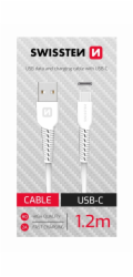 Swissten datový kabel usb/usb-c bílý 1,2m
