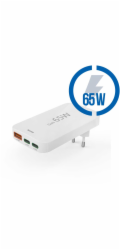 Hama 00201976 Flat Charger 220V With 2xUSB-C/USB-A  65W White