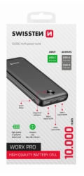 Swissten Power bank 10000 mAh WORX PRO - černá