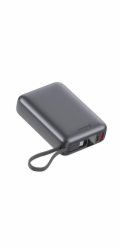 Swissten Power bank 20000 mAh 45W s integrovaným kabelem USB-C / šedá