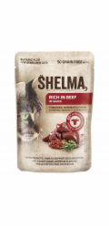 SHELMA Rich in beef in sauce - mokré krmivo pro kočky - 85g