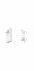 Swissten cestovní adaptér GaN USB-C + USB-A 65w výměnné vidlice (US, EU, UK) bílý