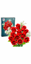 LeanToys Stavební kostky Kytice květin Červené růže Gypsophila 952 dílků.