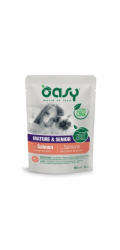OASY Chunks in gravy Mature & Senior with Salmon - mokré krmivo pro kočky - 85g