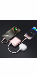 Swissten Powerbanka Swissten SPACE Powerbanka Univerzální externí baterie USB-C / Lightning / 10000 mAh růžová