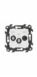 Kontakt-Simon Simon 24 SAT-SAT-RTV dvojitá anténní zásuvka bílá NASK2.01/11