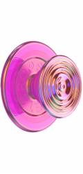 PopSockets Držák a stojan na telefon , kulatý, vlnitý, duhový, letecký, opalescentní, MagSafe růžový