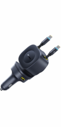 Nabíječka Baseus, nabíječka do auta Baseus PrimeTrip VR2 Max 100W s navíjecím kabelem, 3 x USB-C, 1 x USB, černá