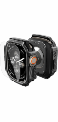 Spigen Pouzdro Rugged Armor & Tempered Glass pro Apple Watch Ultra 1 / 2 / 3 (49 MM) matně černé