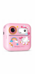 Wozinsky Digitální fotoaparát s termotiskárnou WDT-03 pro děti, tisk růžový
