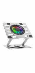 Wozinsky Chladicí podložka WDCX-X16-AS CoolBase RGB s rotací 360° pro notebook a tablet, stříbrná